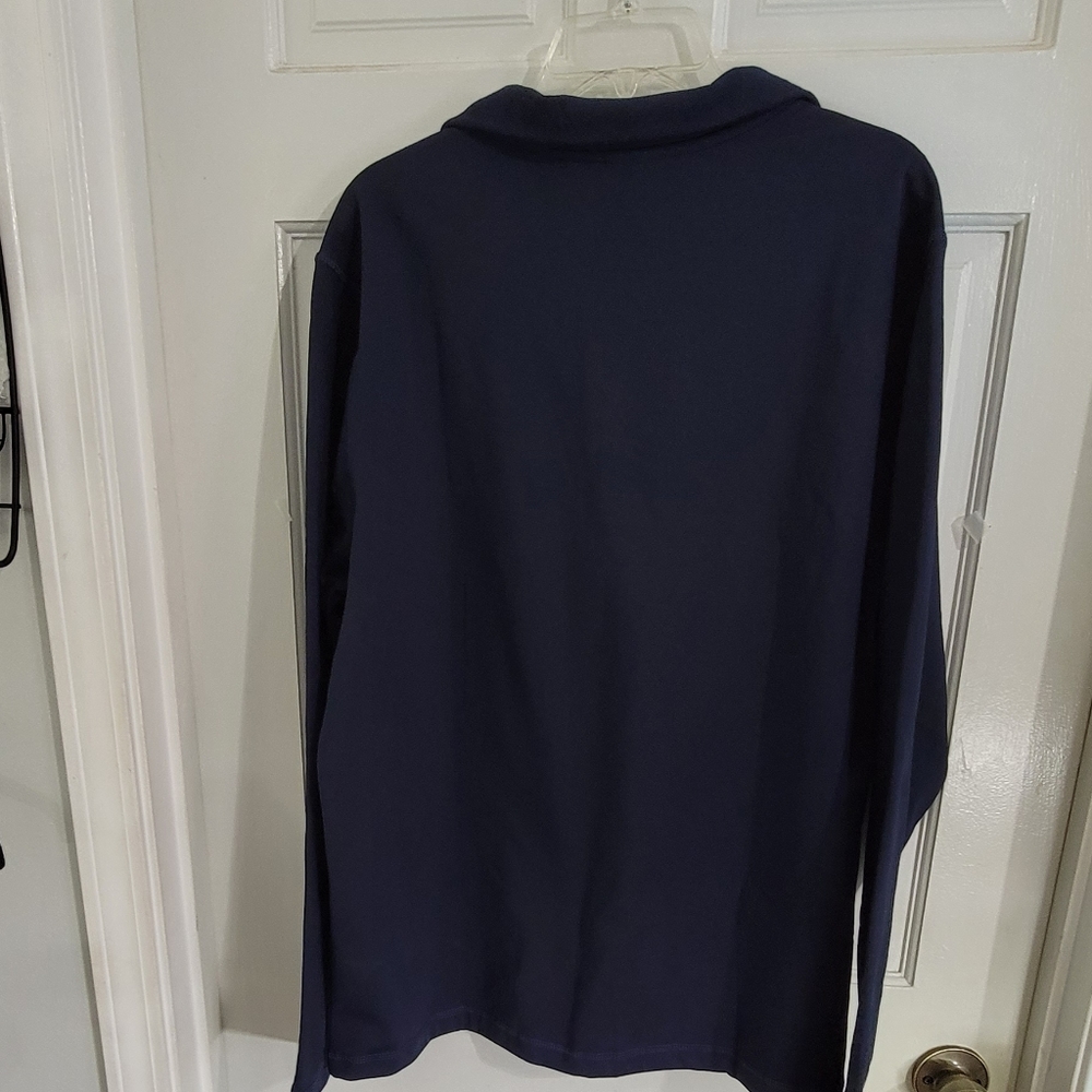 32 Heat Stormy Night Blue Half Zip Long‎ Sleeve Men Shirt Size L - Picture 6 of 13